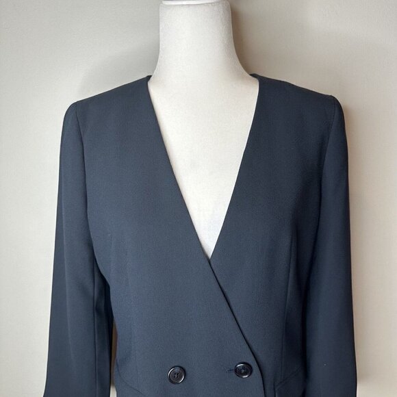 J Crew Women’s Navy Blue Long Sleeve Double Breasted Blazer Suit Jacket Size 8P - Picture 2 of 15